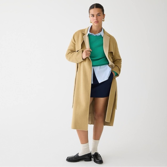 J CREW HARRIET TRENCHCOAT KHAKI HONEY NWT SZ MED - Picture 2 of 4